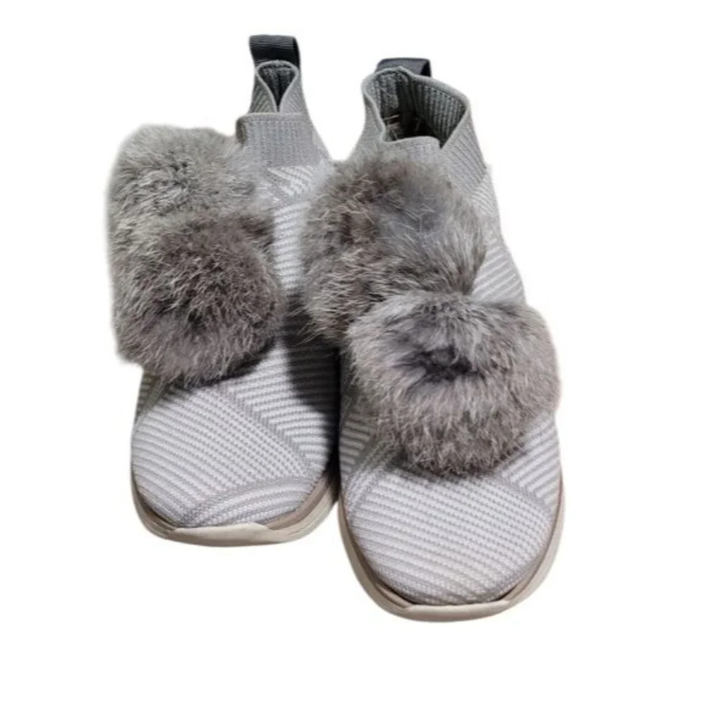 Louise Et Cie Buffie Fur Pom Pom Slip Ons
